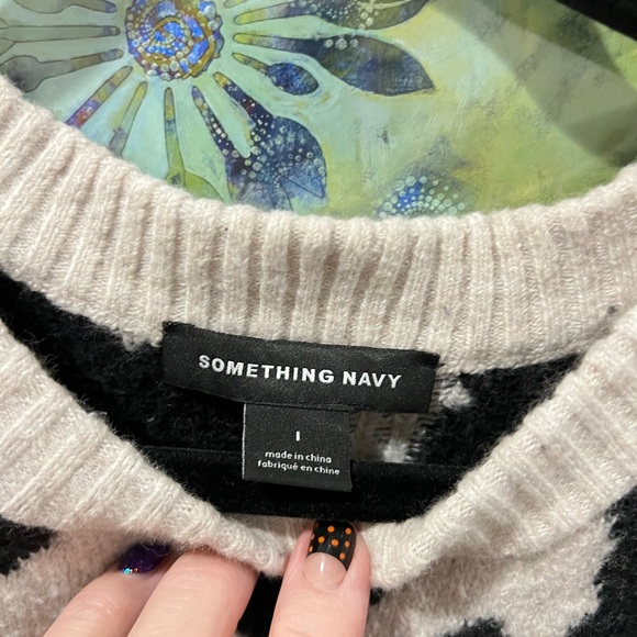 Something Navy leopard print sweater - Picture 3 of 3